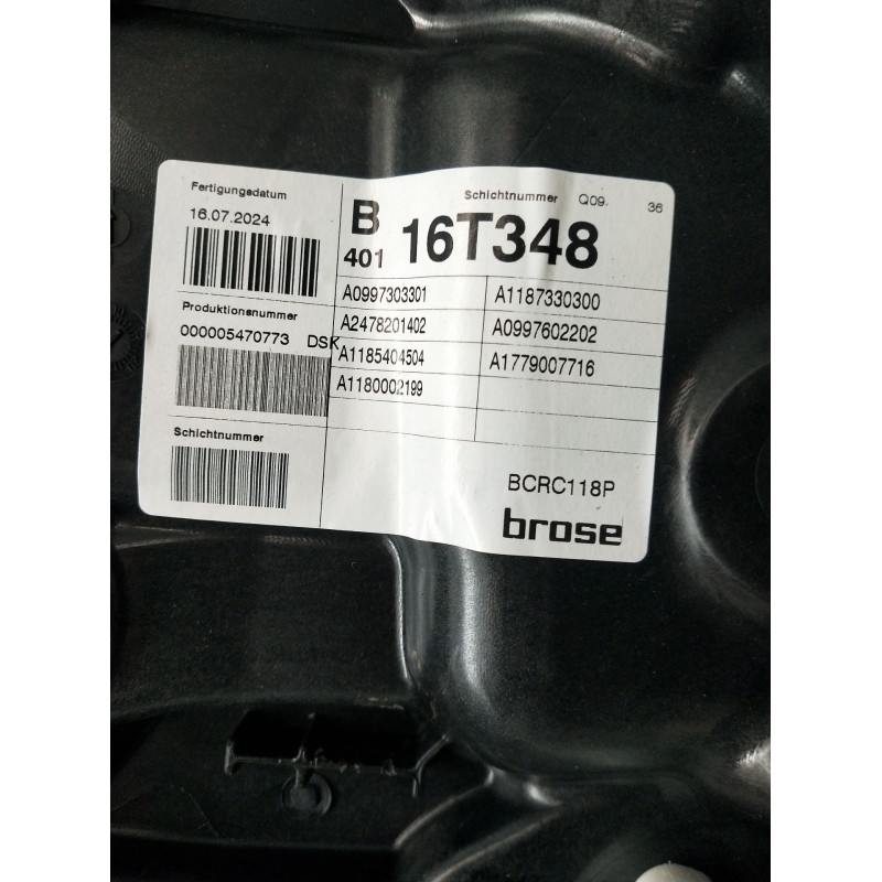 Recambio de elevalunas trasero derecho para mercedes-benz cla shooting brake (x118) cla 200 d (118.612) referencia OEM IAM A1187