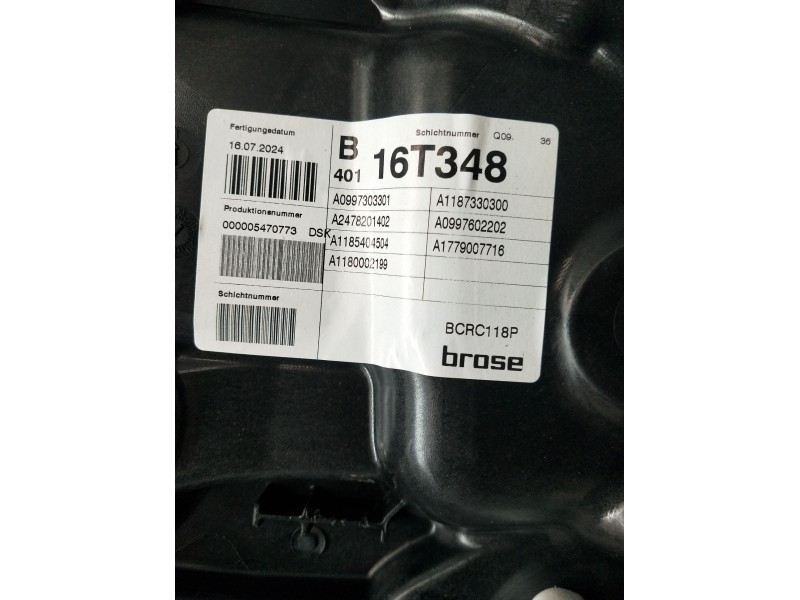 Recambio de elevalunas trasero derecho para mercedes-benz cla shooting brake (x118) cla 200 d (118.612) referencia OEM IAM A1187