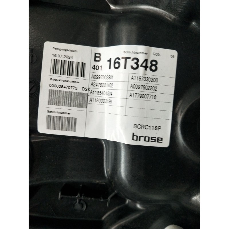 Recambio de elevalunas trasero derecho para mercedes-benz cla shooting brake (x118) cla 200 d (118.612) referencia OEM IAM A1187