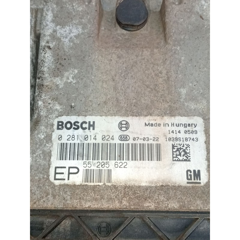 Recambio de centralita motor uce para opel zafira / zafira family b (a05) 1.9 cdti (m75) referencia OEM IAM 0281014024 55205622 