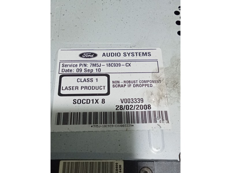 Recambio de sistema audio / radio cd para ford c-max (dm2) 1.8 tdci referencia OEM IAM 7M5J18C939CX VP6M2F18C821AG 