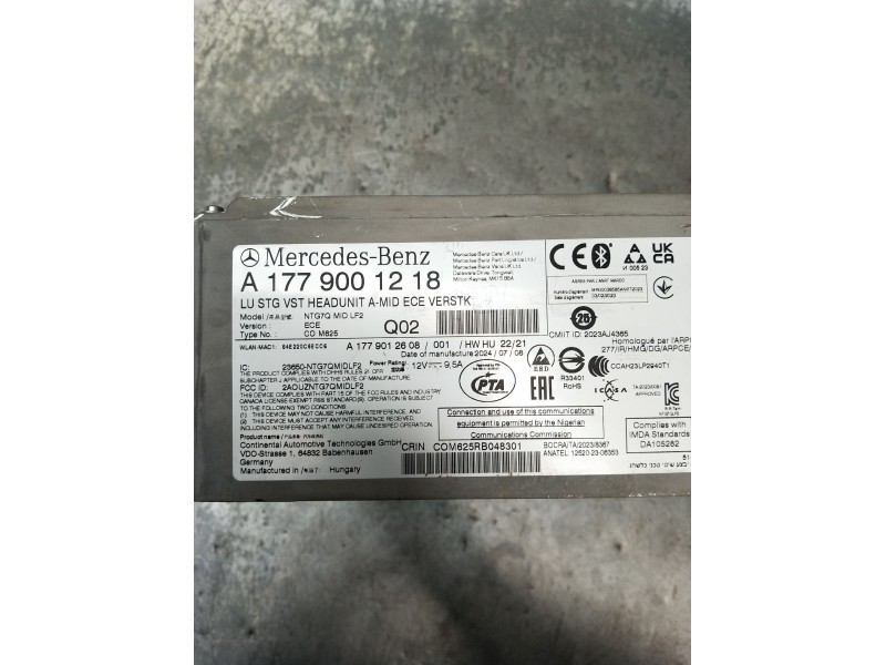 Recambio de sistema audio / radio cd para mercedes-benz cla shooting brake (x118) cla 200 d (118.612) referencia OEM IAM A177900