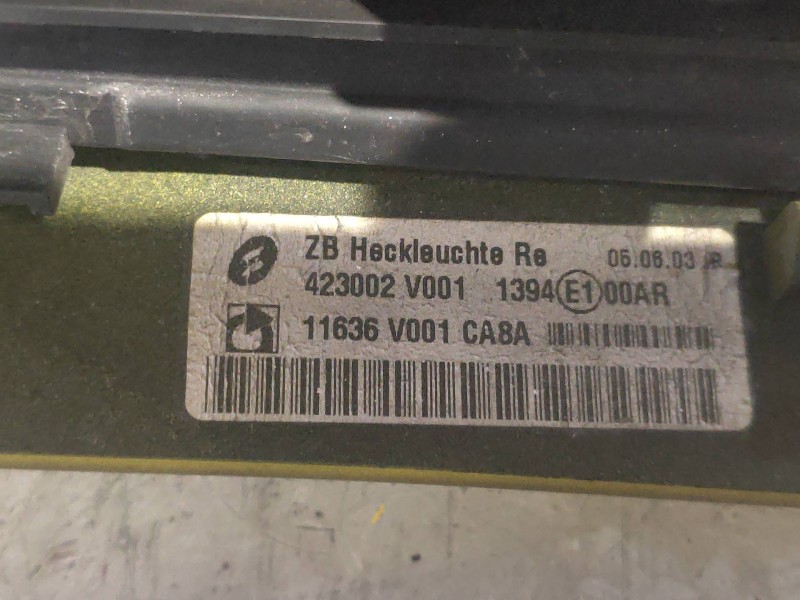 Recambio de piloto trasero derecho para smart coupe básico (45kw) referencia OEM IAM 11636V001 423002V001 
