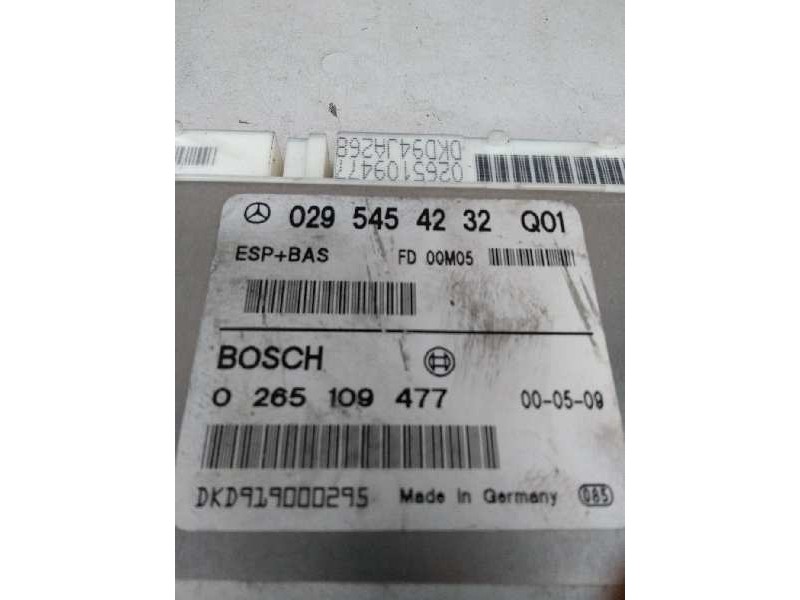 Recambio de centralita abs para mercedes clase a (w168) 1.6 cat referencia OEM IAM 0265109477 0295454232 FD00M05 Q01