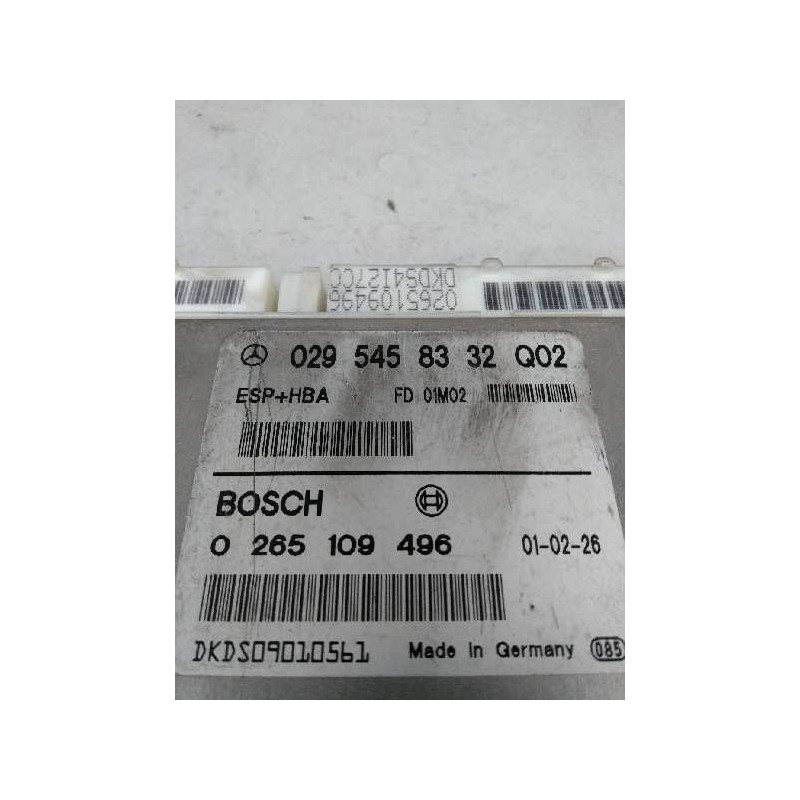 Recambio de centralita abs para mercedes clase a (w168) 1.6 cat referencia OEM IAM 0265109496 0295458332 FD01M02 Q02