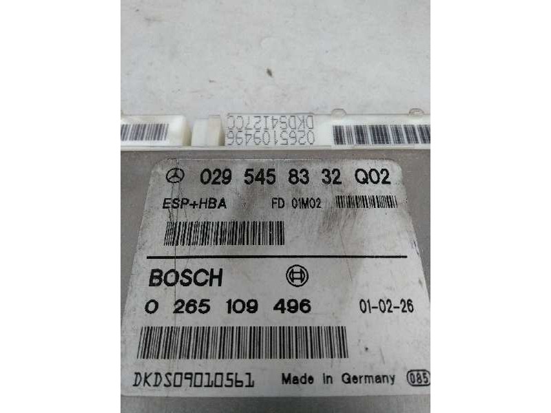 Recambio de centralita abs para mercedes clase a (w168) 1.6 cat referencia OEM IAM 0265109496 0295458332 FD01M02 Q02