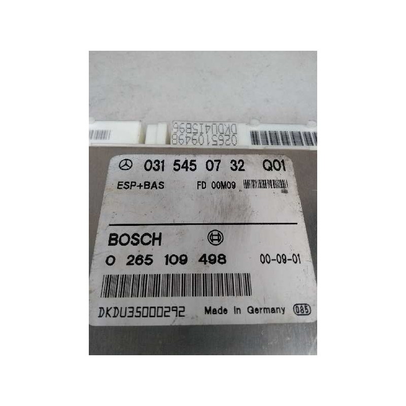 Recambio de centralita abs para mercedes clase clk (w208) coupe 3.2 v6 18v cat referencia OEM IAM 0265109498 0315450732 FD00M09 