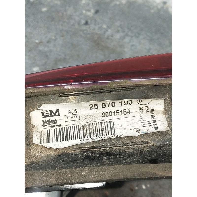 Recambio de piloto trasero izquierdo interior para opel astra j sedán 1.6 cdti (69) referencia OEM IAM 25870193 90015154 