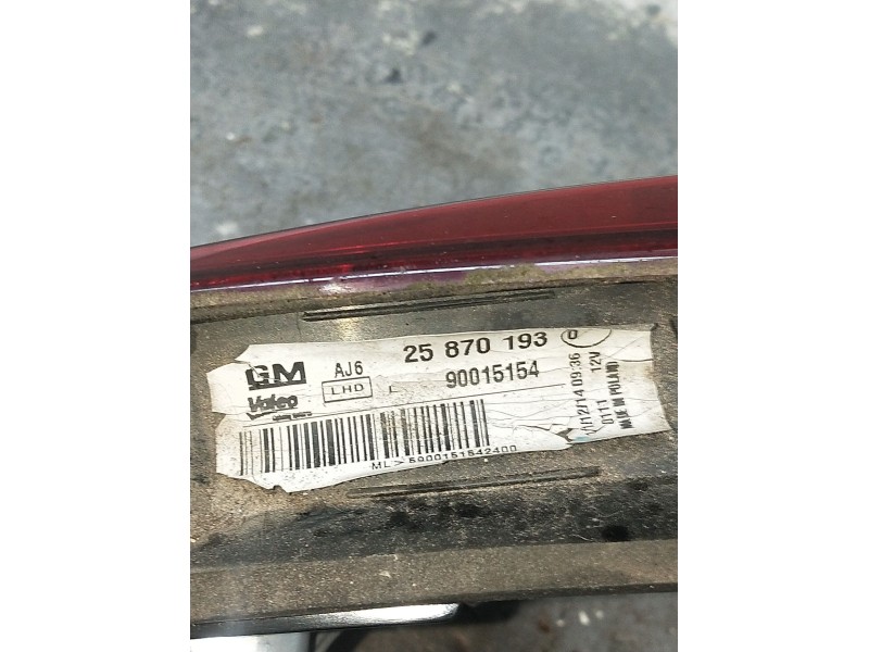 Recambio de piloto trasero izquierdo interior para opel astra j sedán 1.6 cdti (69) referencia OEM IAM 25870193 90015154 