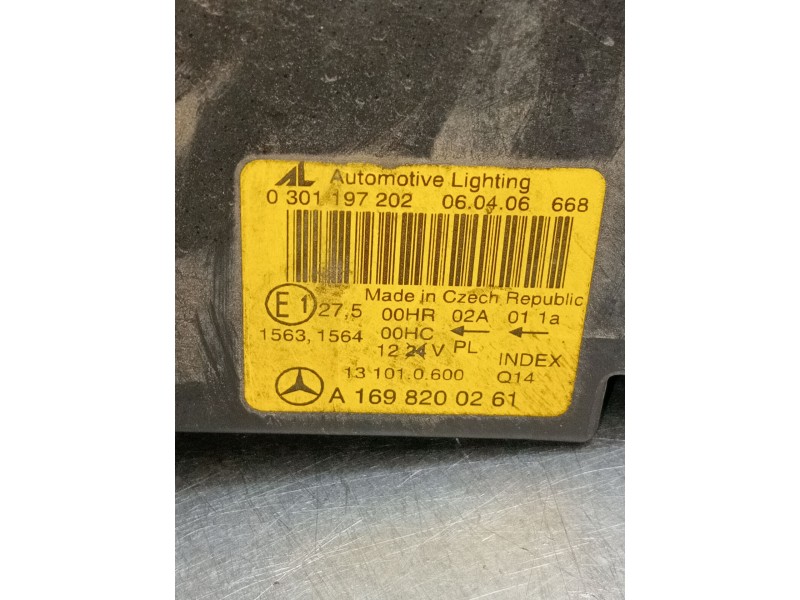 Recambio de faro derecho para mercedes-benz clase a (w169) a 180 cdi (169.007, 169.307) referencia OEM IAM A1698200261 030119720