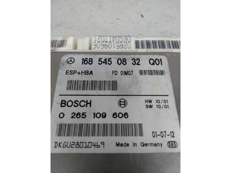 Recambio de centralita abs para mercedes clase a (w168) 1.7 cdi diesel cat referencia OEM IAM 0265109606 1685450832 FD01M07 Q01