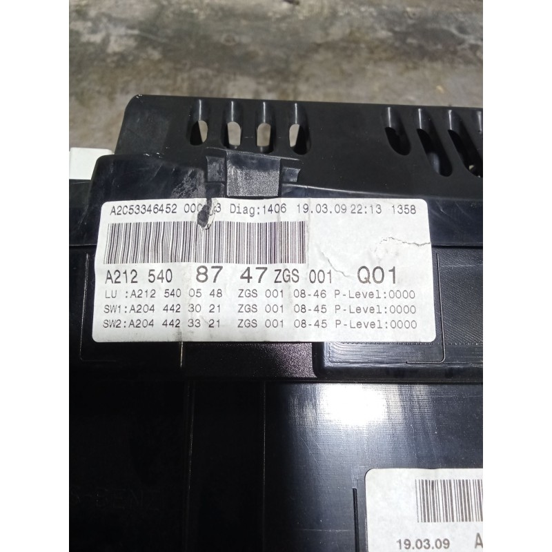 Recambio de cuadro instrumentos para mercedes-benz clase e (w212) e 220 cdi / bluetec (212.001, 212.002) referencia OEM IAM A212
