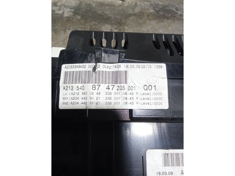 Recambio de cuadro instrumentos para mercedes-benz clase e (w212) e 220 cdi / bluetec (212.001, 212.002) referencia OEM IAM A212