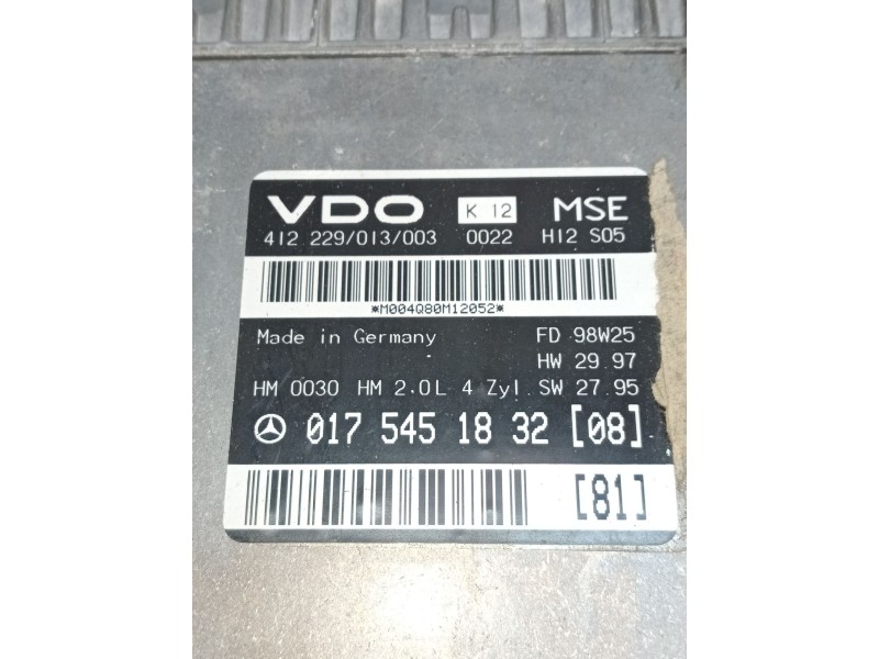 Recambio de centralita motor uce para mercedes-benz clase e (w210) e 200 (210.035) referencia OEM IAM 0175451832 412229013003 
