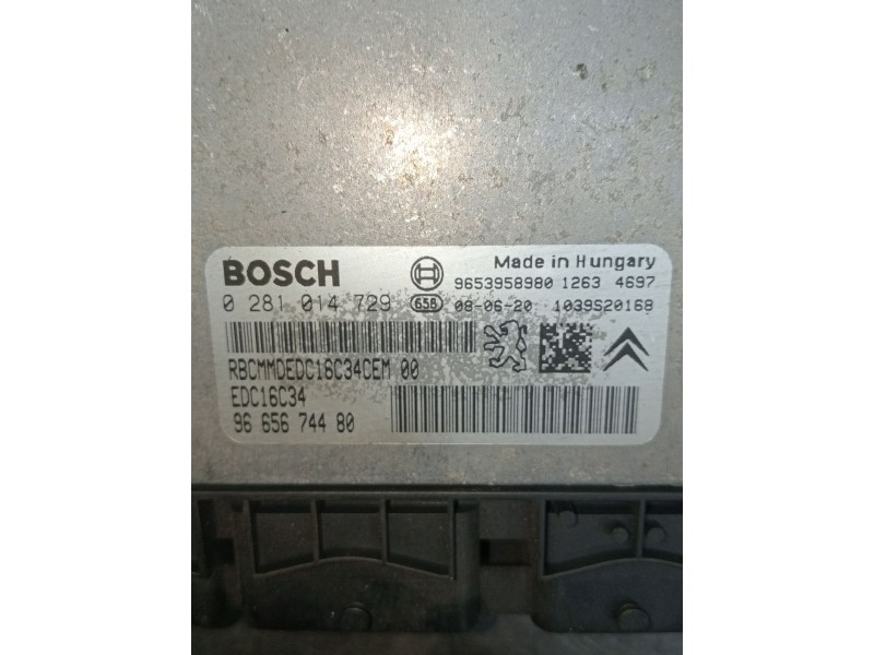 Recambio de centralita motor uce para citroën c4 grand picasso i (ua_) 1.6 hdi referencia OEM IAM 0281014729 9665674480 96539589