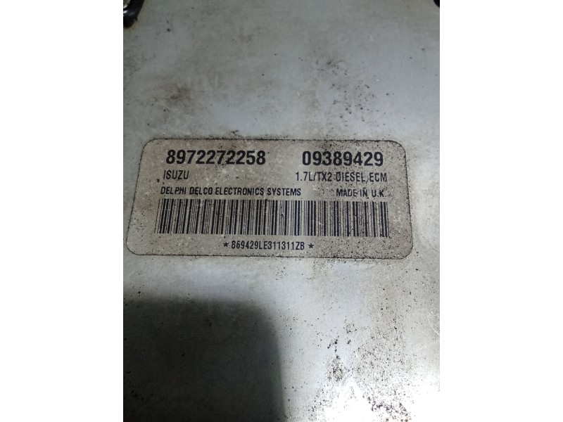 Recambio de centralita motor uce para opel corsa c (x01) 1.7 dti (f08, f68) referencia OEM IAM 8972272258 09389429 