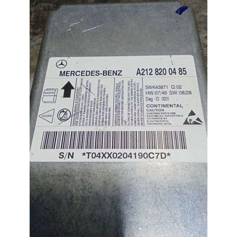 Recambio de centralita airbag para mercedes-benz clase e (w212) e 220 cdi / bluetec (212.001, 212.002) referencia OEM IAM A21282