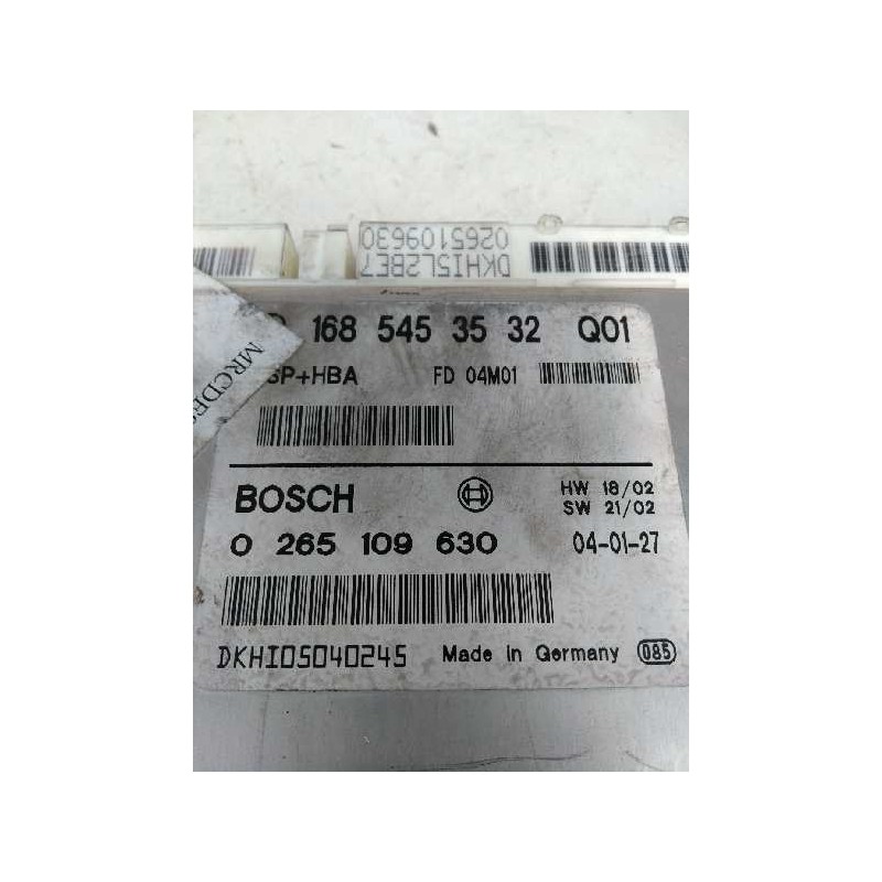 Recambio de centralita abs para mercedes clase a (w168) 1.7 cdi diesel cat referencia OEM IAM 0265109630 1685453532 FD04M01 Q01