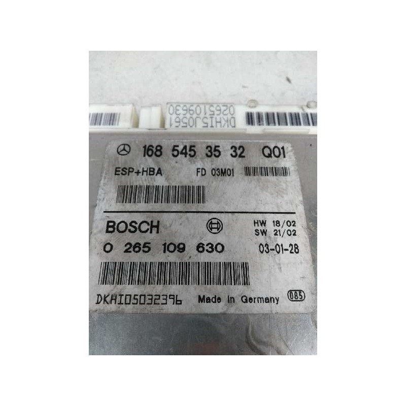Recambio de centralita abs para mercedes clase a (w168) 1.7 cdi diesel cat referencia OEM IAM 0265109630 1685453532 FD03M01 Q01