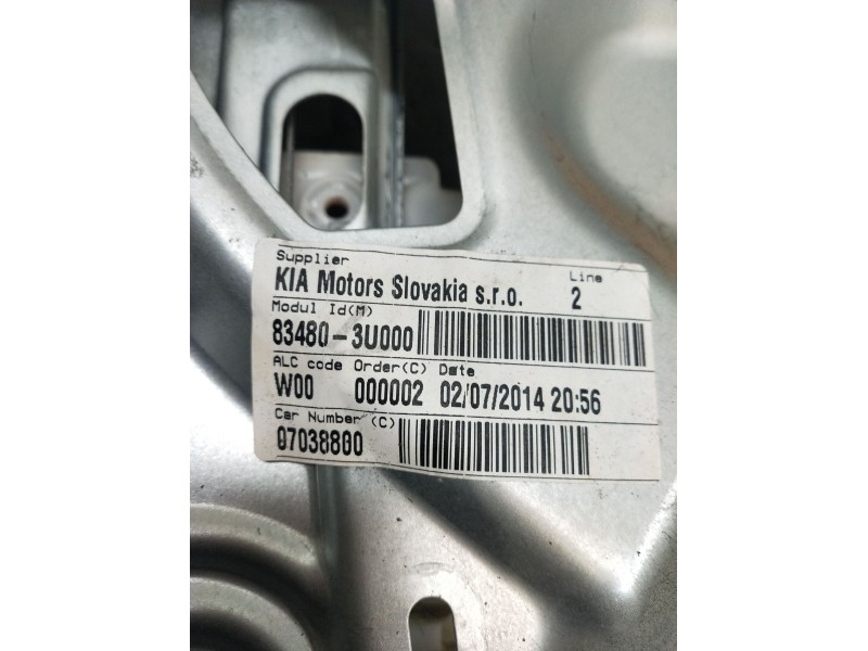 Recambio de elevalunas trasero derecho para kia sportage iii (sl) 1.6 gdi referencia OEM IAM 834803U000  