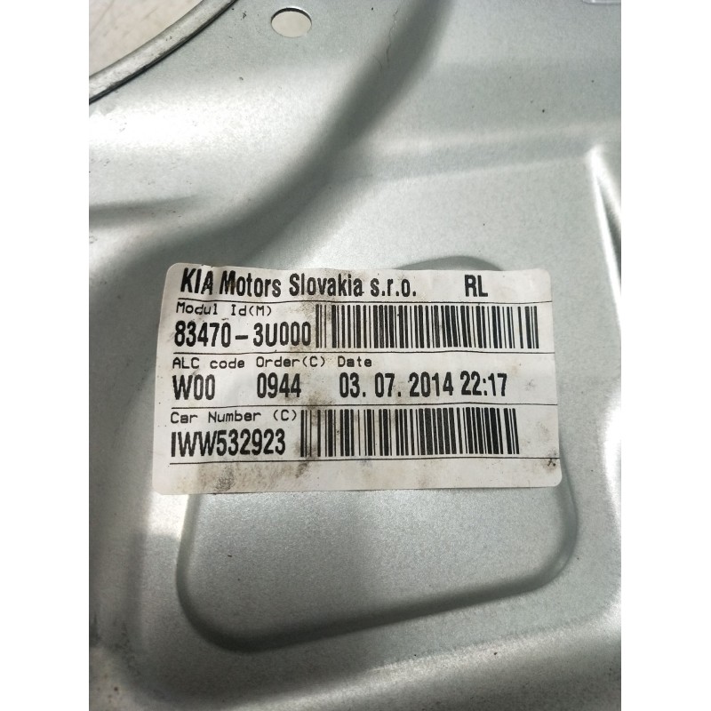 Recambio de elevalunas trasero izquierdo para kia sportage iii (sl) 1.6 gdi referencia OEM IAM 834703U000  