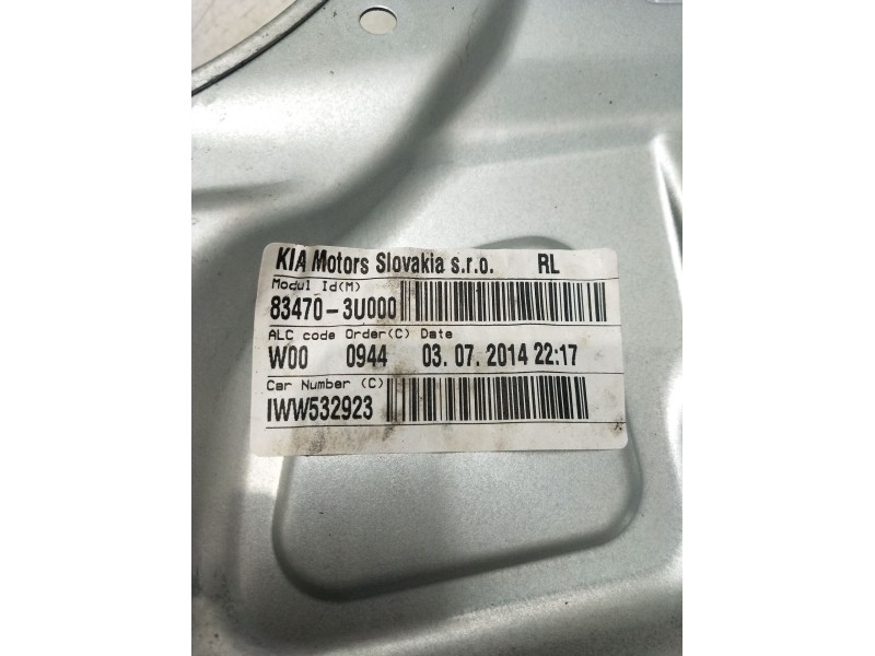 Recambio de elevalunas trasero izquierdo para kia sportage iii (sl) 1.6 gdi referencia OEM IAM 834703U000  