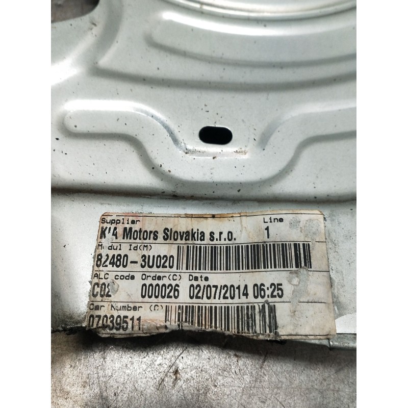 Recambio de elevalunas delantero derecho para kia sportage iii (sl) 1.6 gdi referencia OEM IAM 824803U020 5P 