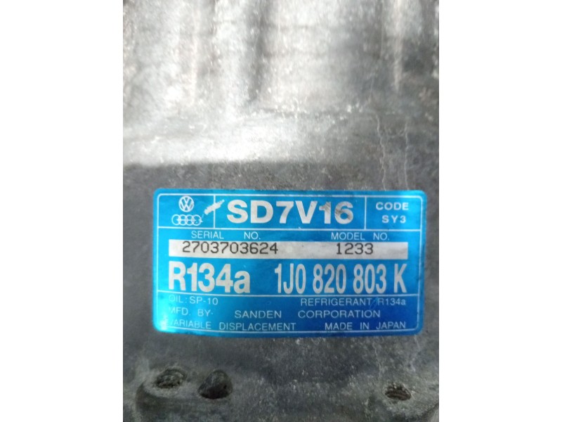 Recambio de compresor aire acondicionado para skoda octavia i (1u2) 1.9 tdi referencia OEM IAM 1J0820803K  
