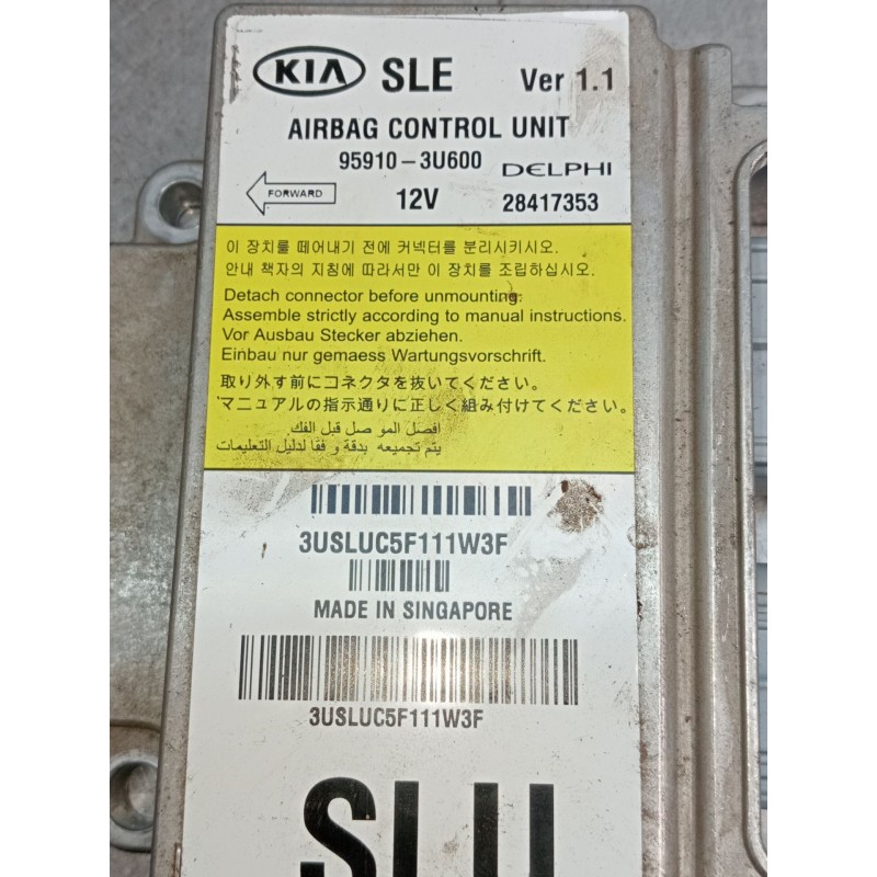 Recambio de kit airbag para kia sportage iii (sl) 1.6 gdi referencia OEM IAM 959103U600 28417353 