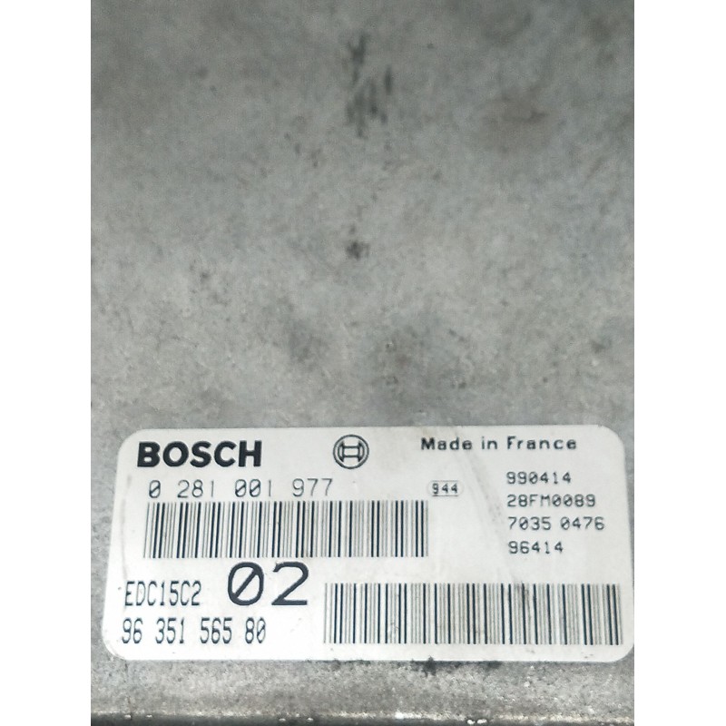 Recambio de centralita motor uce para peugeot 406 (8b) 2.0 hdi 110 referencia OEM IAM 0281001977 9635156580 