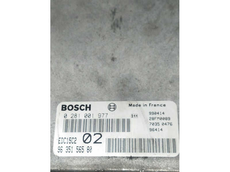 Recambio de centralita motor uce para peugeot 406 (8b) 2.0 hdi 110 referencia OEM IAM 0281001977 9635156580 