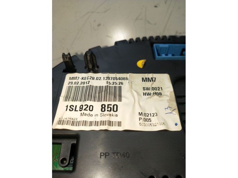 Recambio de cuadro instrumentos para seat mii (kf1, ke1) 1.0 referencia OEM IAM 1SL920850  