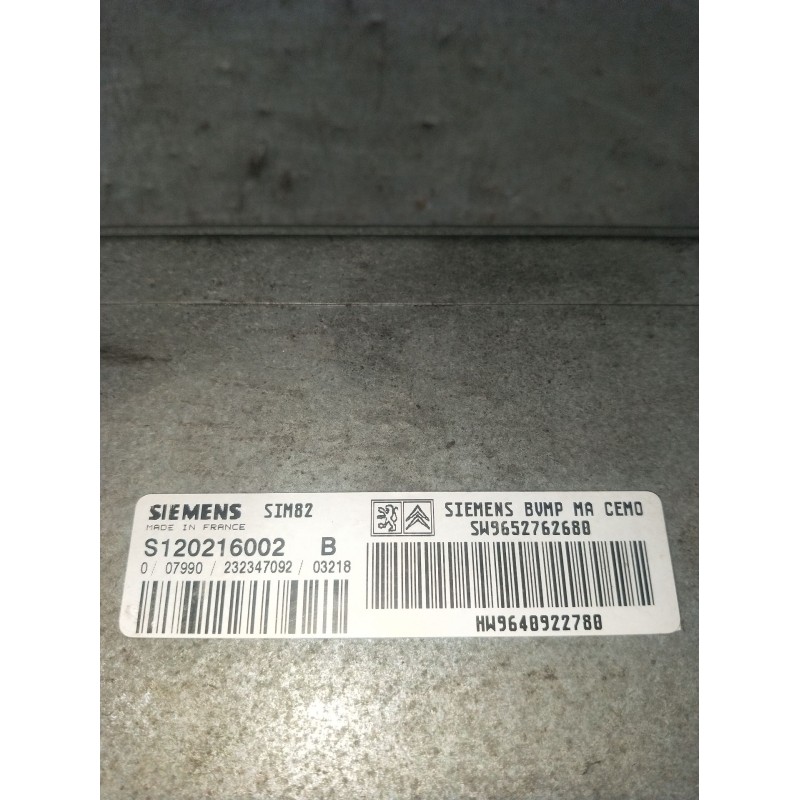 Recambio de centralita motor uce para citroën c3 pluriel (hb_) 1.6 referencia OEM IAM S120216002B SW9652762680 9640922780