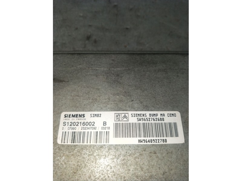 Recambio de centralita motor uce para citroën c3 pluriel (hb_) 1.6 referencia OEM IAM S120216002B SW9652762680 9640922780