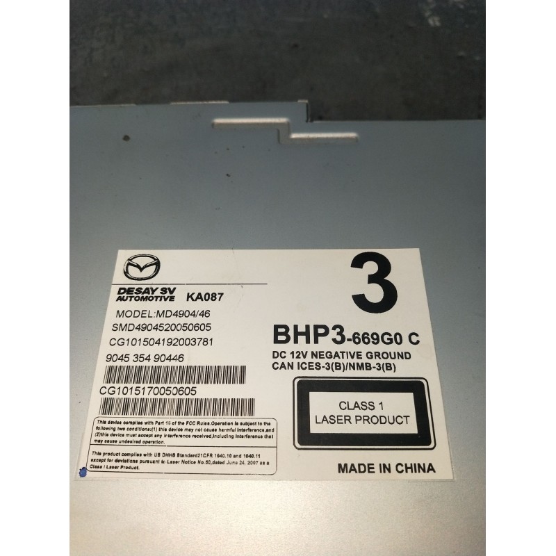 Recambio de sistema audio / radio cd para mazda 3 (bm, bn) 2.2 d referencia OEM IAM BHP3669G0C MD790446 