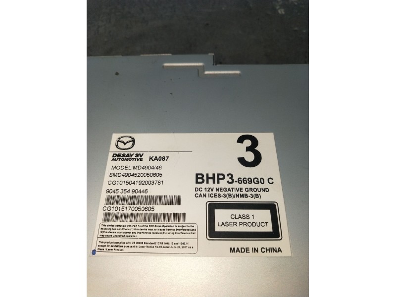Recambio de sistema audio / radio cd para mazda 3 (bm, bn) 2.2 d referencia OEM IAM BHP3669G0C MD790446 