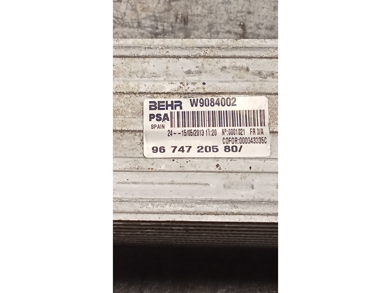 Recambio de intercooler para citroën ds4 referencia OEM IAM 9674720580  