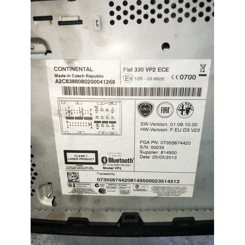 Recambio de pantalla multifuncion para fiat 500l (351_, 352_) 1.3 d multijet (199lxy1a, 199lxy11) referencia OEM IAM 330VP2ECE 0