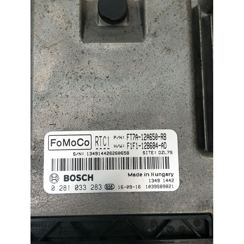Recambio de centralita motor uce para ford transit courier b460 furgoneta/monovolumen 1.5 tdci referencia OEM IAM 081033283 FT7A