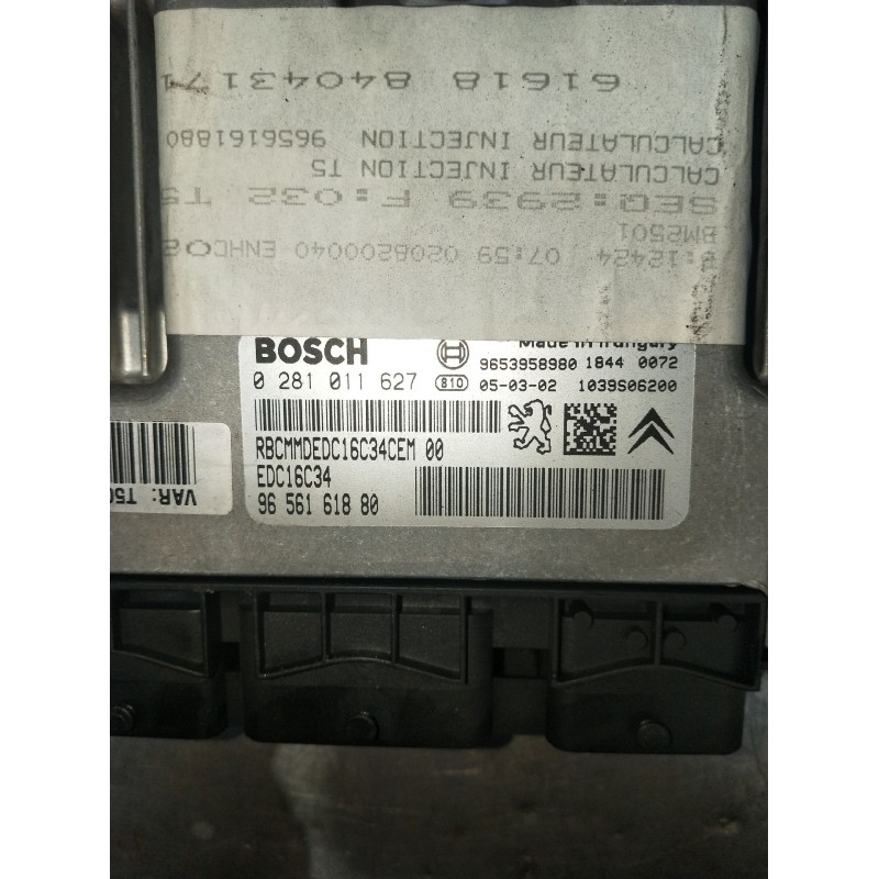 Recambio de centralita motor uce para peugeot 307 sw (3h) 1.6 hdi 110 referencia OEM IAM 0281011627 9656168180 