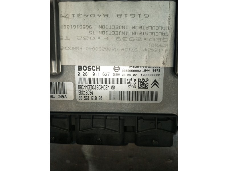 Recambio de centralita motor uce para peugeot 307 sw (3h) 1.6 hdi 110 referencia OEM IAM 0281011627 9656168180 