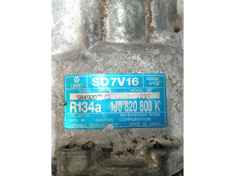 Recambio de compresor aire acondicionado para volkswagen bora i (1j2) 1.9 tdi referencia OEM IAM 1J0820803K  