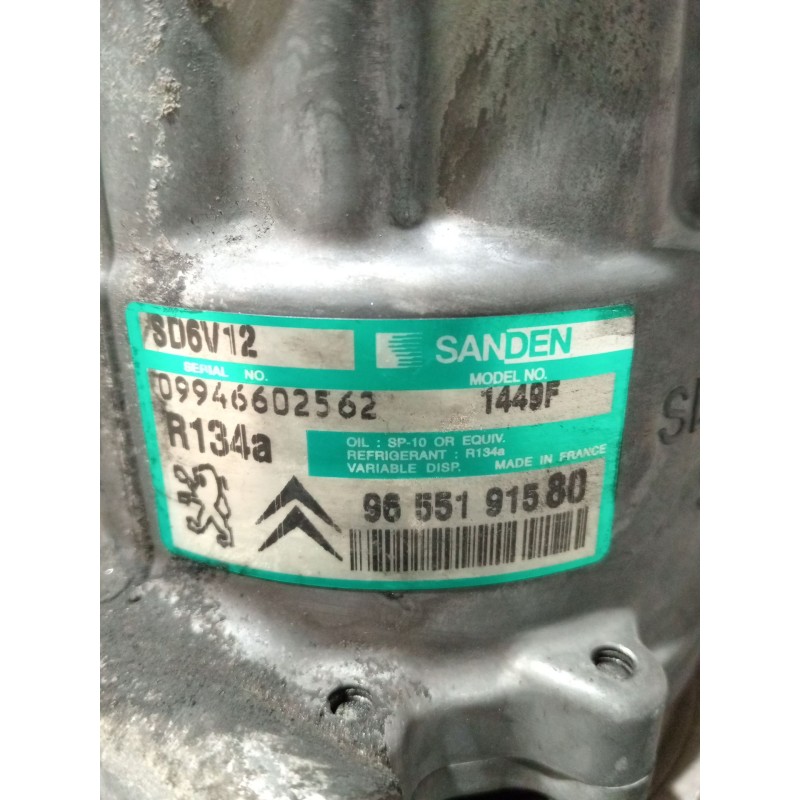 Recambio de compresor aire acondicionado para peugeot 307 sw (3h) 1.6 hdi 110 referencia OEM IAM 9655191580  