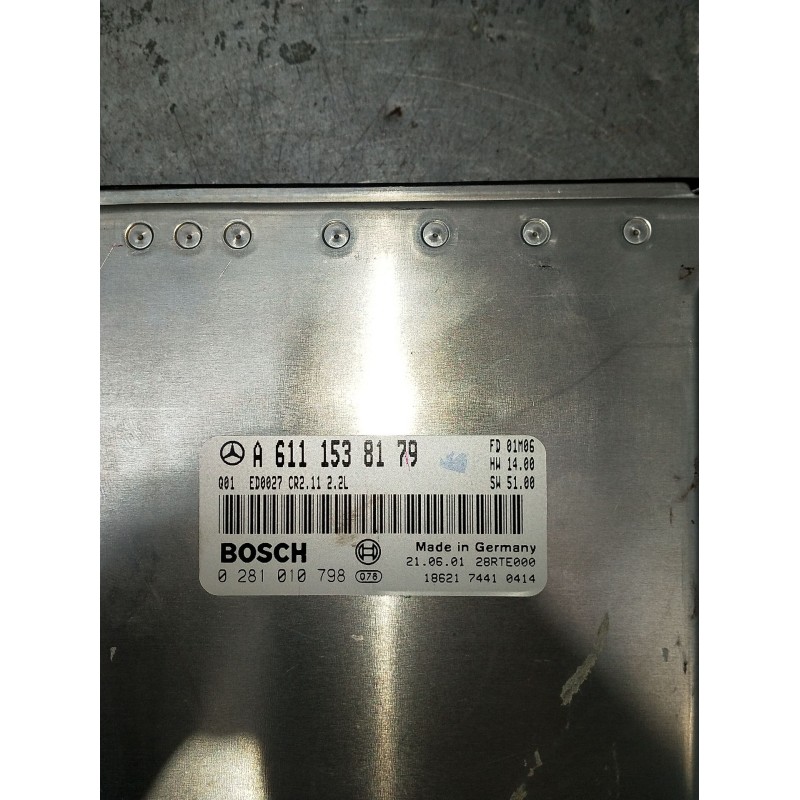 Recambio de centralita motor uce para mercedes-benz clase c (w203) c 220 cdi (203.006) referencia OEM IAM 0281010798 A6111538179