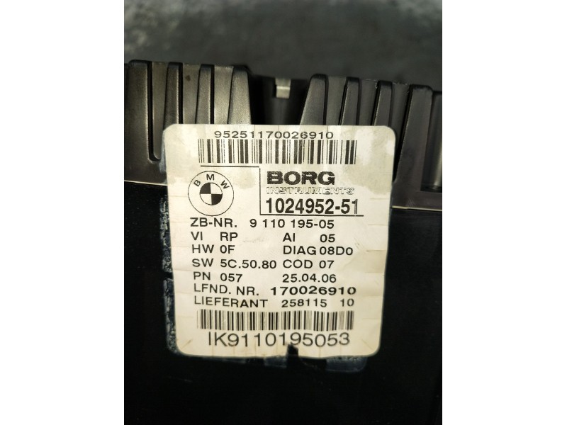 Recambio de cuadro instrumentos para bmw 1 (e87) 120 d referencia OEM IAM 911019505 170026910 