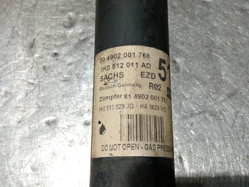 Recambio de amortiguador trasero derecho para seat leon (1p1) 1.4 tsi referencia OEM IAM 1K0512011AD 804902001768 