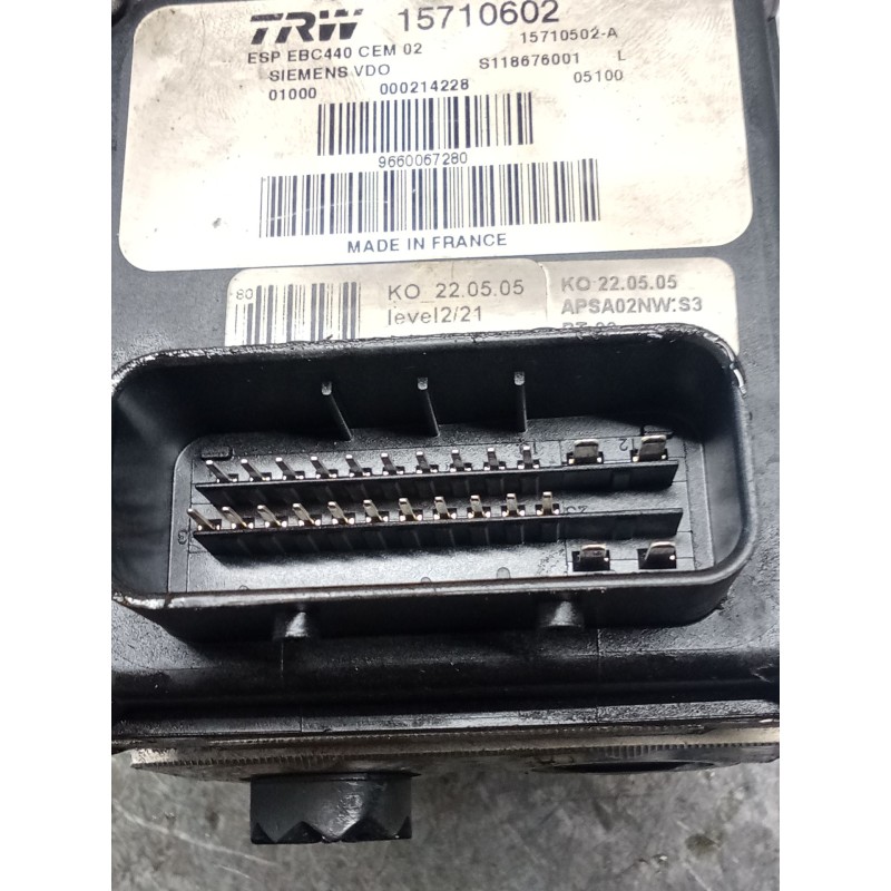 Recambio de abs para peugeot 407 (6d_) 1.6 hdi 110 (6d9hzc, 6d9hyc) referencia OEM IAM 15710602 S118676001 9660067280 