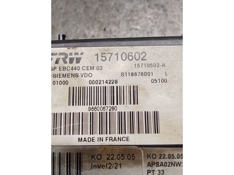 Recambio de abs para peugeot 407 (6d_) 1.6 hdi 110 (6d9hzc, 6d9hyc) referencia OEM IAM 15710602 S118676001 9660067280 