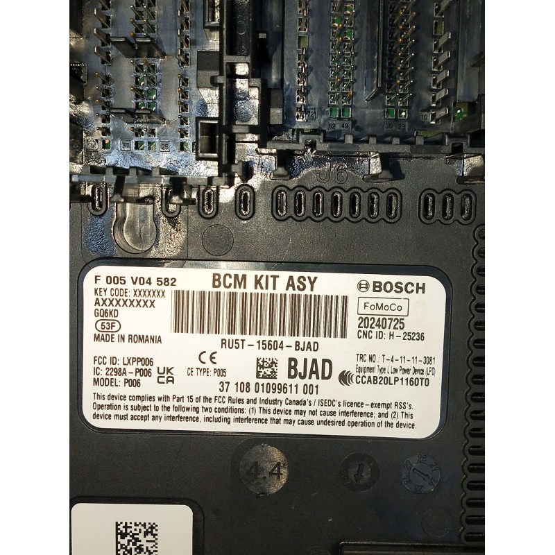 Recambio de caja reles / fusibles para ford puma (j2k, cf7) 1.0 ecoboost mhev referencia OEM IAM RU5T15604BJAD 20240725 F005V045