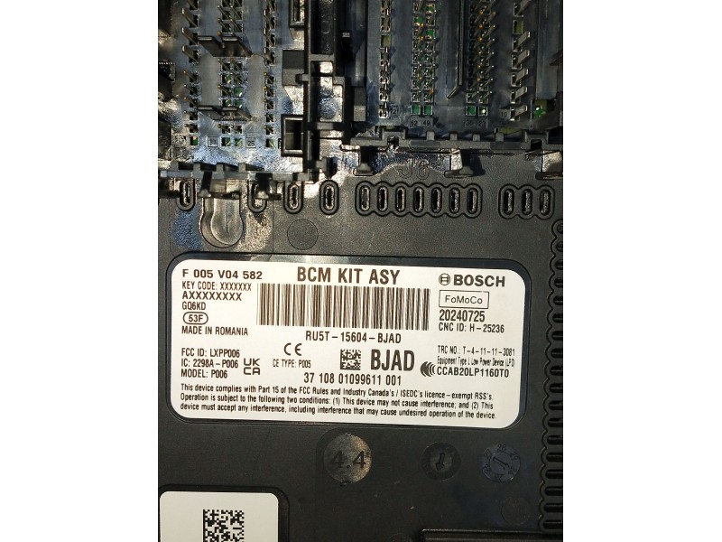 Recambio de caja reles / fusibles para ford puma (j2k, cf7) 1.0 ecoboost mhev referencia OEM IAM RU5T15604BJAD 20240725 F005V045